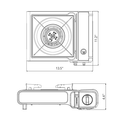portable gas stove size